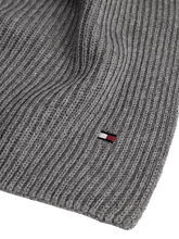 Carica l&#39;immagine nel visualizzatore di Gallery, Tommy Hilfiger Sciarpa a Coste con Bandierina Ricamata Grigio Chiaro - STANGA Pelletteria
