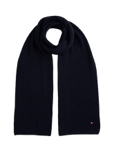 Carica l&#39;immagine nel visualizzatore di Gallery, Tommy Hilfiger Sciarpa a Coste con Bandierina Ricamata Space Blue - STANGA Pelletteria
