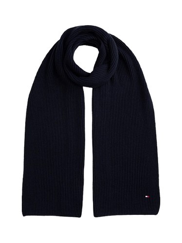 Tommy Hilfiger Sciarpa a Coste con Bandierina Ricamata Space Blue - STANGA Pelletteria
