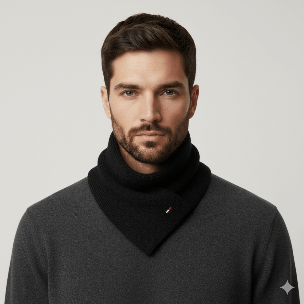 Tommy Hilfiger Sciarpa Essential a Coste con Bandierina Black - STANGA Pelletteria