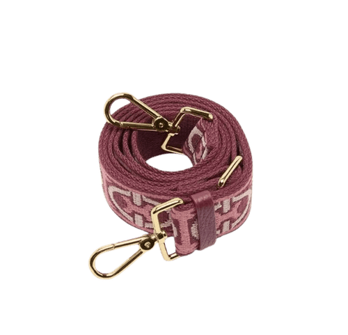 Tracolla Nastro Coccinelle Monogram Tricolor Multi Pink Clay/Ribes - STANGA Pelletteria