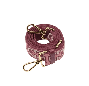 Tracolla Nastro Coccinelle Monogram Tricolor Multi Pink Clay/Ribes - STANGA Pelletteria