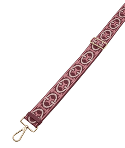 Tracolla Nastro Coccinelle Monogram Tricolor Multi Pink Clay/Ribes - STANGA Pelletteria