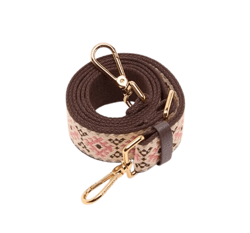 Tracolla Nastro Coccinelle Nordic Multi Pink Clay/Brunette - STANGA Pelletteria