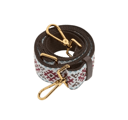 Tracolla Nastro Coccinelle Nordic Multi Ribes/Brunette - STANGA Pelletteria
