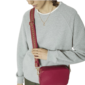 Tracolla Nastro Coccinelle Twill Mantas Multi Sangria - STANGA Pelletteria