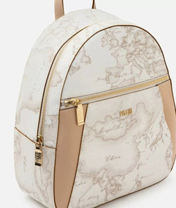Alviero Martini 1^A Classe Zaino Geo White Con Inserti Frontali In Pelle E033 - STANGA Pelletteria