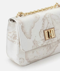 Alviero Martini 1^Classe Geo White tracolla con patta Bianca E034 - STANGA Pelletteria