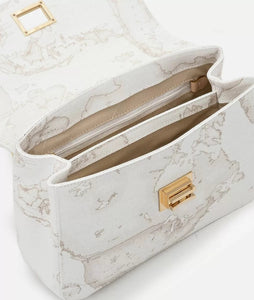 Alviero Martini 1^Classe Geo White tracolla con patta Bianca E034 - STANGA Pelletteria