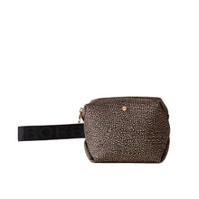 Carica l&#39;immagine nel visualizzatore di Gallery, Borbonese Cosmetic Case Con Maniglia Small Op Natural Black - STANGA Pelletteria
