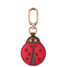 Carica l&#39;immagine nel visualizzatore di Gallery, Borbonese Portachiavi Coccinella Op/Naturale Coral Red - STANGA Pelletteria
