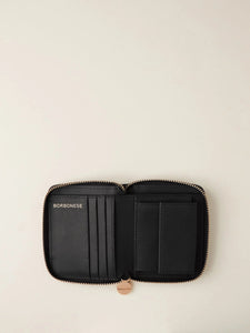 Borbonese Portafoglio Zip Around Medium Dark Black - STANGA Pelletteria