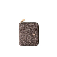 Borbonese Portafoglio Zip Around Medium Op Naturale Black - STANGA Pelletteria