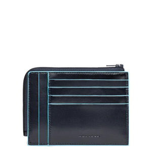 Bustina Piquadro portam.te documenti,carte di credito pelle Blue Square Blu2 - STANGA Pelletteria