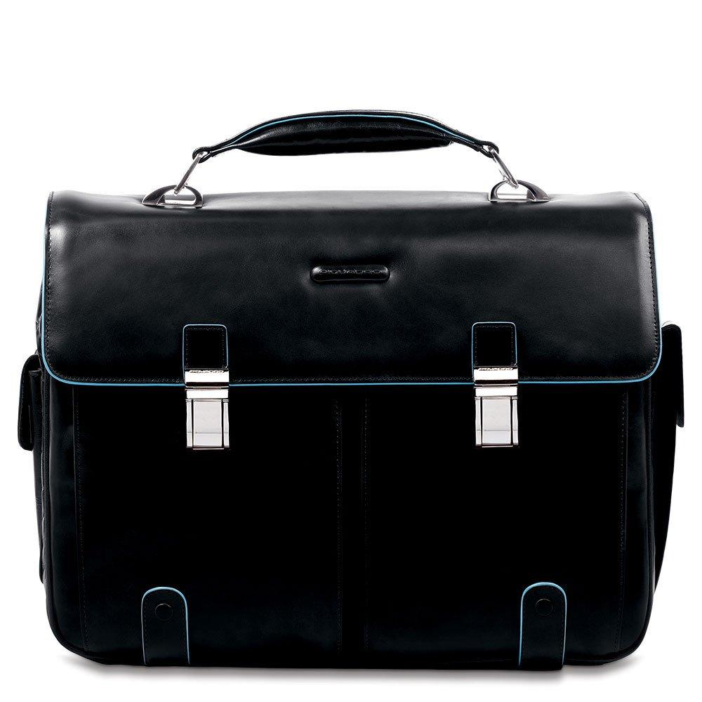 Cartella due tasche due chiusure in pelle porta computer Blue Square Piquadro - STANGA Pelletteria