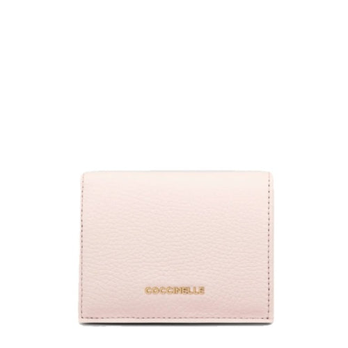 Coccinelle Metallic Soft Wallet Small Creamy Pink - STANGA Pelletteria