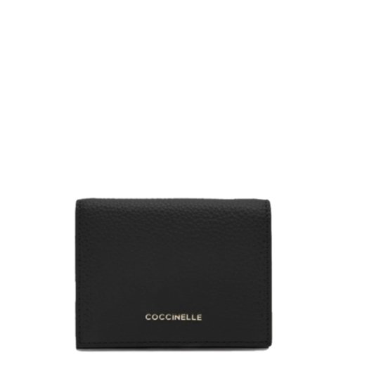 Coccinelle Metallic Soft Wallet Small Noir - STANGA Pelletteria