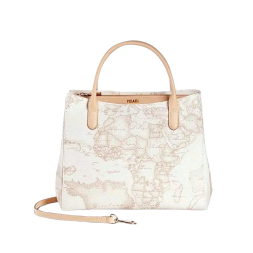 Geo White Borsa piccola a mano con tracolla - STANGA Pelletteria