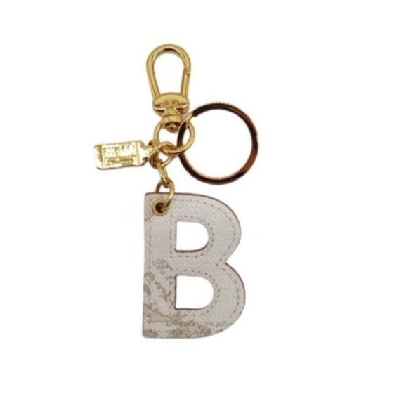 Lettera B portachiavi Geo White Alviero Martini 1^ Classe P00B - STANGA Pelletteria