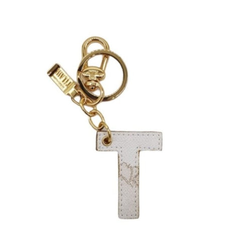 Lettera T Portachiavi Geo White Alviero Martini 1^A Classe P00T - STANGA Pelletteria