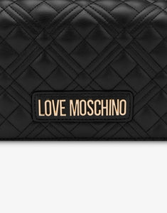 Love Moschino Borsa A Tracolla Clutch Shiny Quilted Nero - STANGA Pelletteria