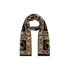 Carica l&#39;immagine nel visualizzatore di Gallery, Moschino Sciarpa Lettering Nero/Oro - STANGA Pelletteria
