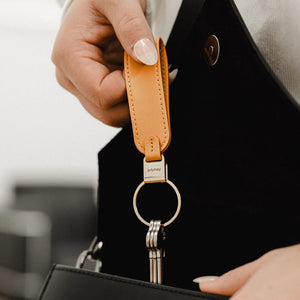 Orbitkey Portachiavi Ad Anello in Pelle Orange - STANGA Pelletteria