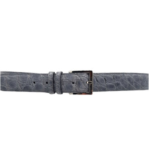 Orciani Cintura classica Cocco Fianco Lucido in coccodrillo 3 cm Grigio - STANGA Pelletteria