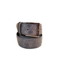 Carica l&#39;immagine nel visualizzatore di Gallery, Orciani Cintura classica Cocco Fianco Lucido in coccodrillo 3 cm Grigio - STANGA Pelletteria
