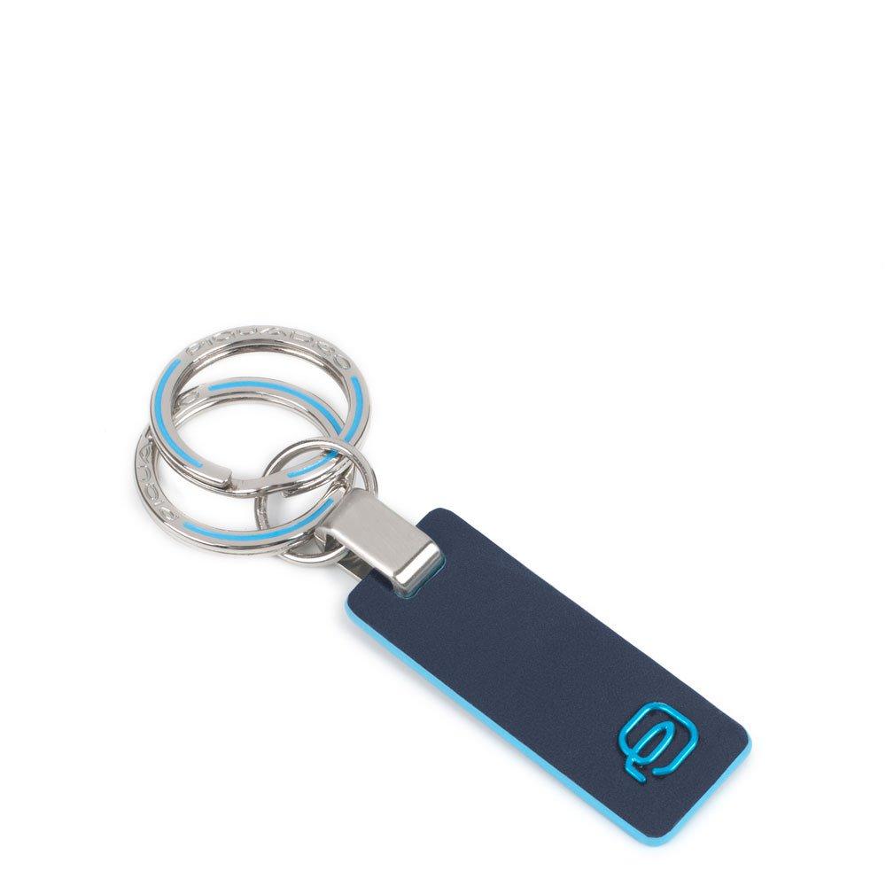 Portachiavi Piquadro con inserto in pelle Blue Square Blu2 - STANGA Pelletteria