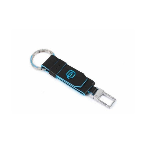 Portachiavi Piquadro con moschettone Blue Square Nero - STANGA Pelletteria