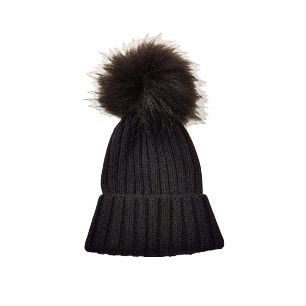 Riviera Cashmere Cuffia con Con Pompon in Volpe - STANGA Pelletteria