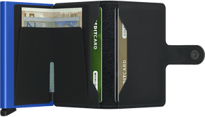 Secrid Miniwallet Matte Black & Blue - STANGA Pelletteria