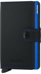 Secrid Miniwallet Matte Black & Blue - STANGA Pelletteria