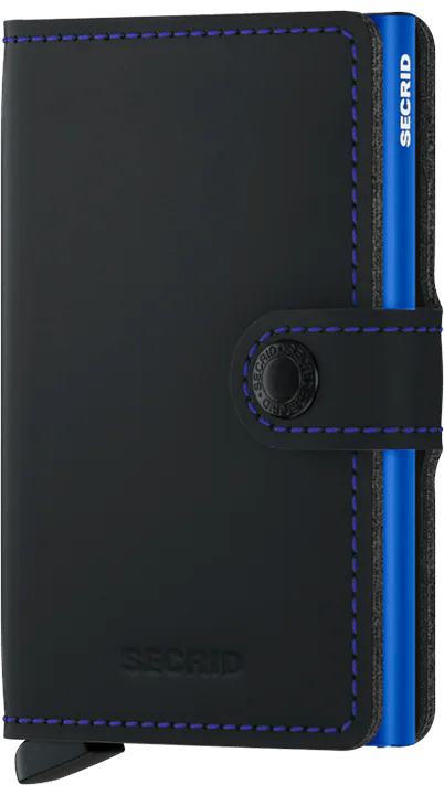 Secrid Miniwallet Matte Black & Blue - STANGA Pelletteria