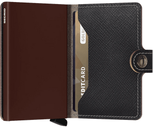 Secrid MIniwallet Saffiano Brown - STANGA Pelletteria