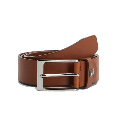 Tommy Hilfiger Cintura Layton Con Bandierina Smaltata Cognac - STANGA Pelletteria